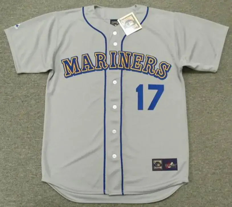 JIM PRESLEY Seattle Mariners 1987 Majestic Cooperstown Away Baseball Jersey