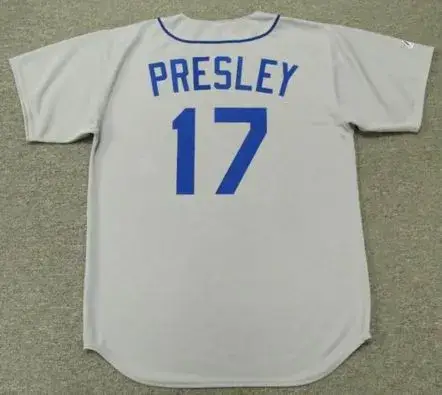 JIM PRESLEY Seattle Mariners 1987 Majestic Cooperstown Away Baseball Jersey 