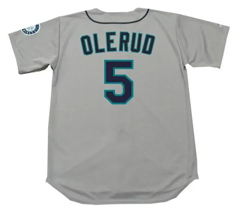JOHN OLERUD Seattle Mariners 2001 Majestic Throwback Away Baseball Jersey 