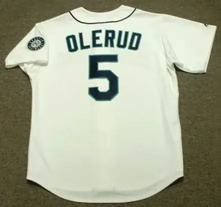 JOHN OLERUD Seattle Mariners 2001 Majestic Throwback Home Baseball Jersey 