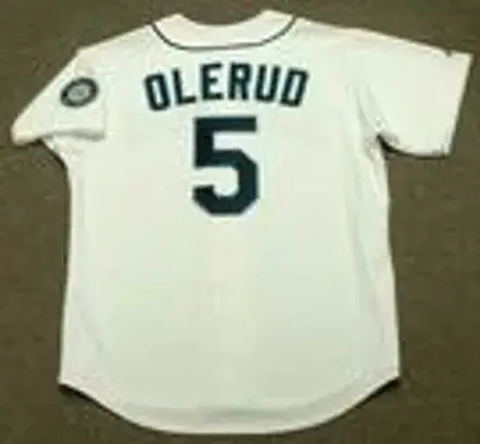 JOHN OLERUD Seattle Mariners 2001 Majestic Throwback Home Baseball Jersey 
