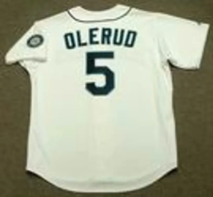 JOHN OLERUD Seattle Mariners 2001 Majestic Throwback Home Baseball Jersey 