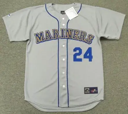KEN GRIFFEY JR. Seattle Mariners 1989 Away Majestic Baseball Throwback Jersey