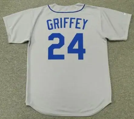 KEN GRIFFEY JR. Seattle Mariners 1989 Away Majestic Baseball Throwback Jersey 