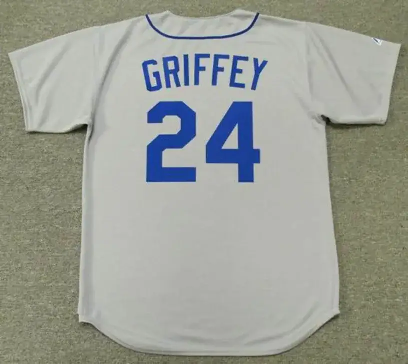 KEN GRIFFEY JR. Seattle Mariners 1989 Away Majestic Baseball Throwback Jersey 