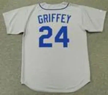 KEN GRIFFEY JR. Seattle Mariners 1989 Away Majestic Baseball Throwback Jersey 
