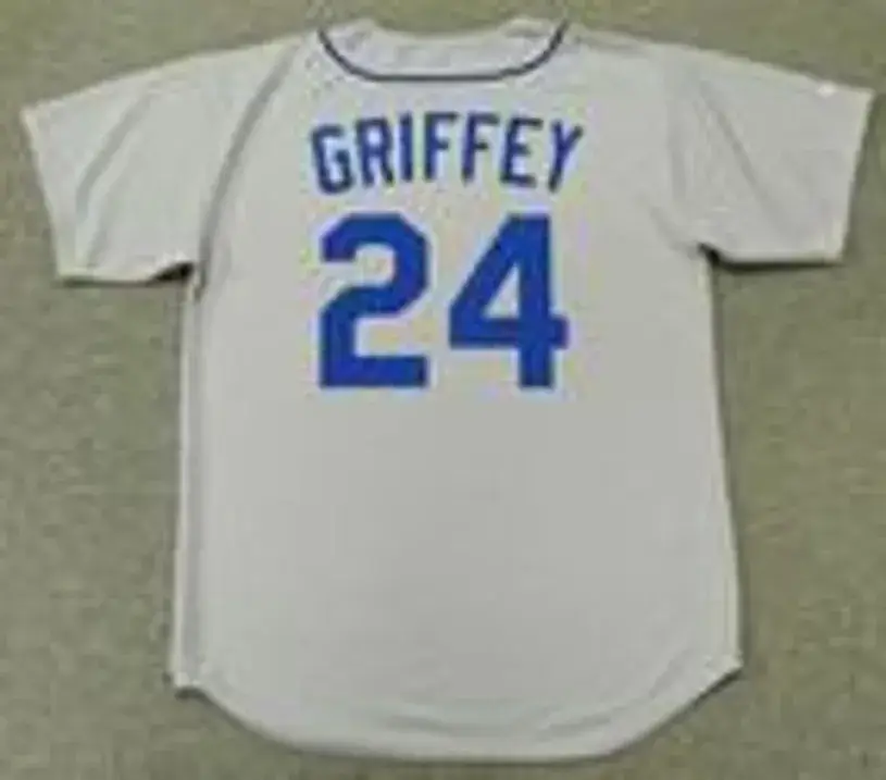 KEN GRIFFEY JR. Seattle Mariners 1989 Away Majestic Baseball Throwback Jersey 
