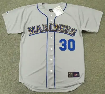 KEN GRIFFEY Seattle Mariners 1990 Majestic Cooperstown Away Baseball Jersey