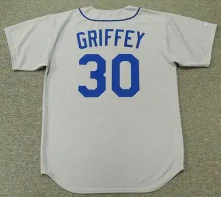 KEN GRIFFEY Seattle Mariners 1990 Majestic Cooperstown Away Baseball Jersey 
