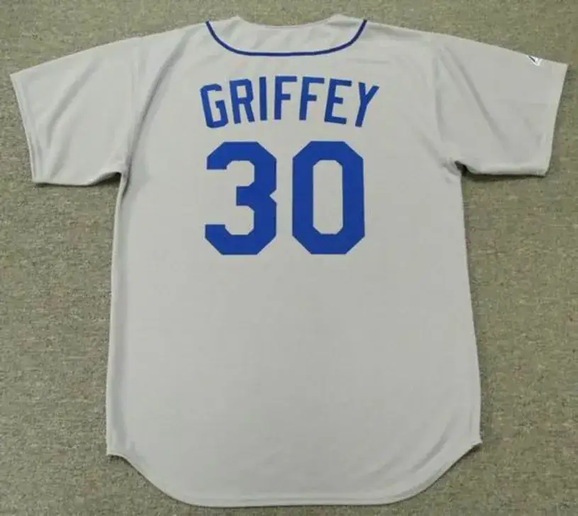 KEN GRIFFEY Seattle Mariners 1990 Majestic Cooperstown Away Baseball Jersey 