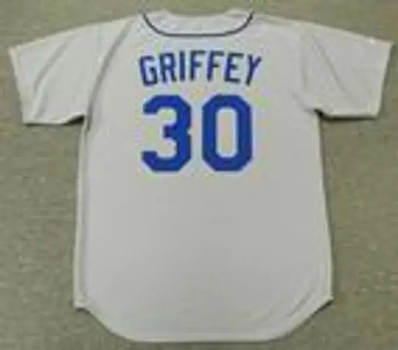 KEN GRIFFEY Seattle Mariners 1990 Majestic Cooperstown Away Baseball Jersey 