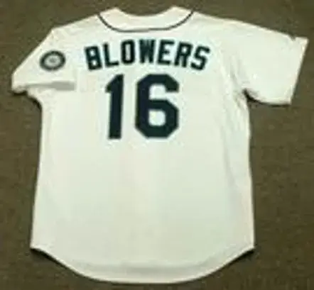 MIKE BLOWERS Seattle Mariners 1995 Majestic Throwback Home Baseball Jersey 