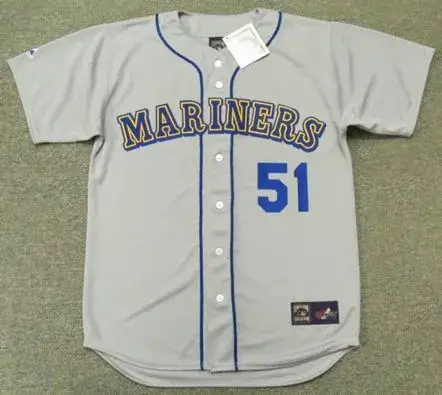RANDY JOHNSON Seattle Mariners 1990 Majestic Cooperstown Away Baseball Jersey