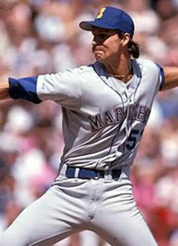 RANDY JOHNSON Seattle Mariners 1990 Majestic Cooperstown Away Baseball Jersey 