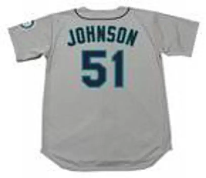 RANDY JOHNSON Seattle Mariners 1997 Majestic Throwback Away Baseball Jersey 