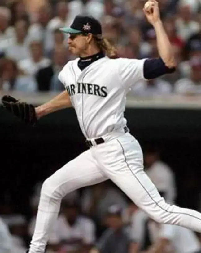 RANDY JOHNSON Seattle Mariners 1997 Majestic Throwback Home Baseball Jersey 