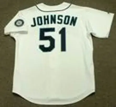 RANDY JOHNSON Seattle Mariners 1997 Majestic Throwback Home Baseball Jersey 