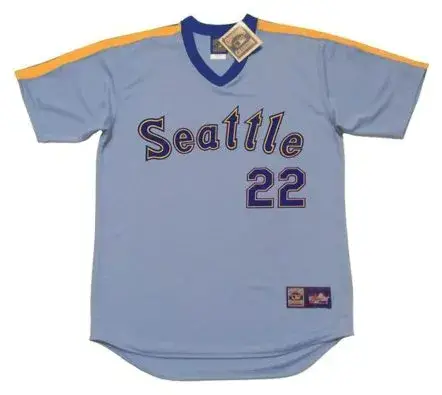 RICHIE ZISK Seattle Mariners 1982 Majestic Cooperstown Away Baseball Jersey