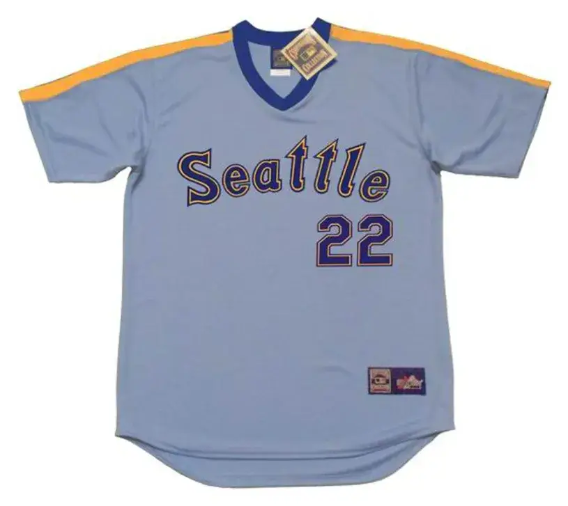 RICHIE ZISK Seattle Mariners 1982 Majestic Cooperstown Away Baseball Jersey
