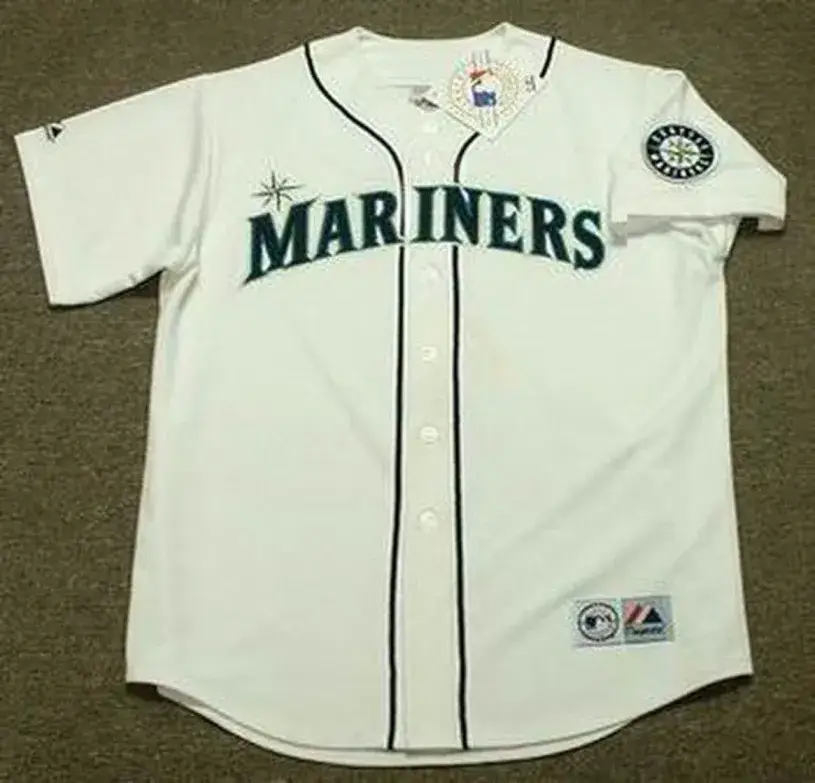 RICKEY HENDERSON Seattle Mariners 2000 Home Majestic Throwback Baseball Jersey