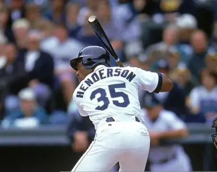 RICKEY HENDERSON Seattle Mariners 2000 Home Majestic Throwback Baseball Jersey 