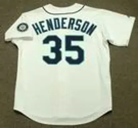 RICKEY HENDERSON Seattle Mariners 2000 Home Majestic Throwback Baseball Jersey 