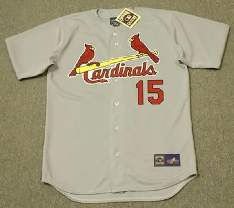 JIM EDMONDS St. Louis Cardinals 2000 Majestic Cooperstown Throwback Away Jersey