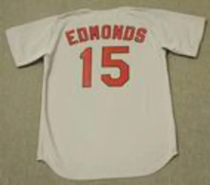JIM EDMONDS St. Louis Cardinals 2000 Majestic Cooperstown Throwback Away Jersey 