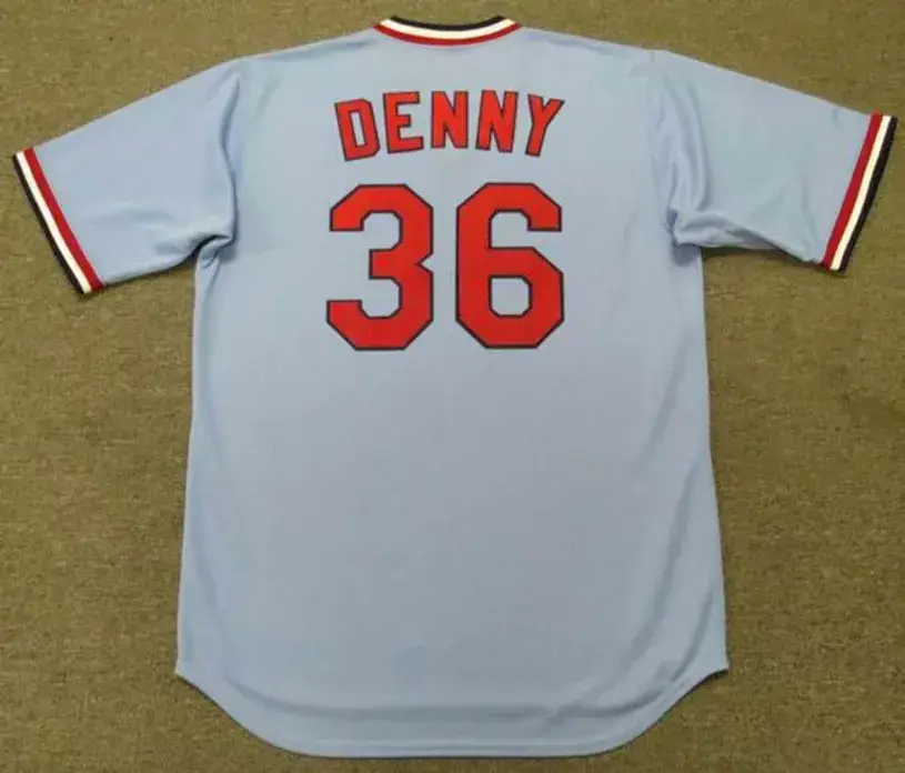 JOHN DENNY St. Louis Cardinals 1978 Majestic Cooperstown Away Baseball Jersey 