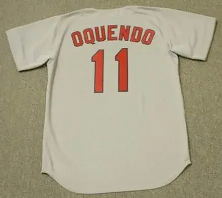 JOSE OQUENDO St. Louis Cardinals 1992 Majestic Cooperstown Throwback Away Jersey 