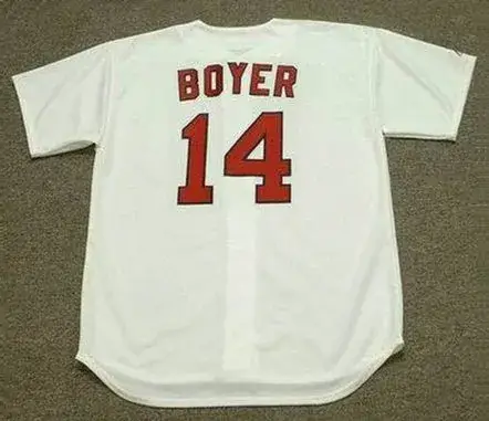 KEN BOYER St. Louis Cardinals 1964 Majestic Cooperstown Throwback Home Baseball Jersey 