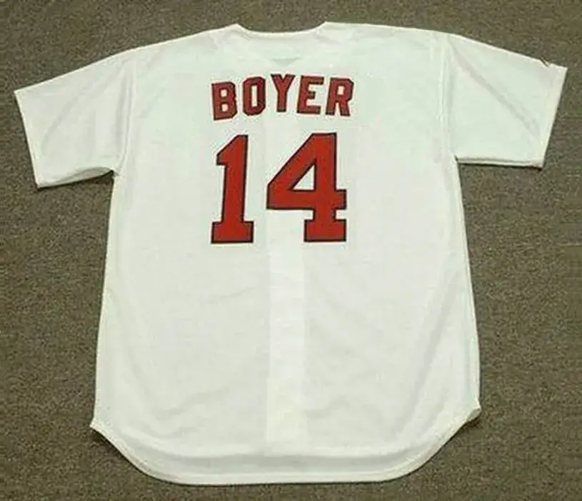 KEN BOYER St. Louis Cardinals 1964 Majestic Cooperstown Throwback Home Baseball Jersey 