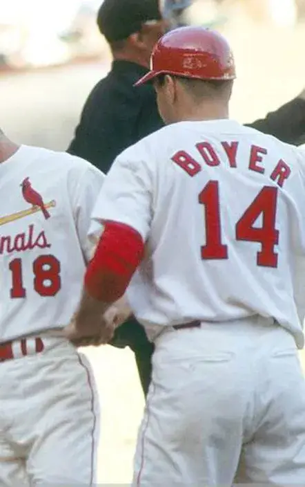 KEN BOYER St. Louis Cardinals 1964 Majestic Cooperstown Throwback Home Baseball Jersey 