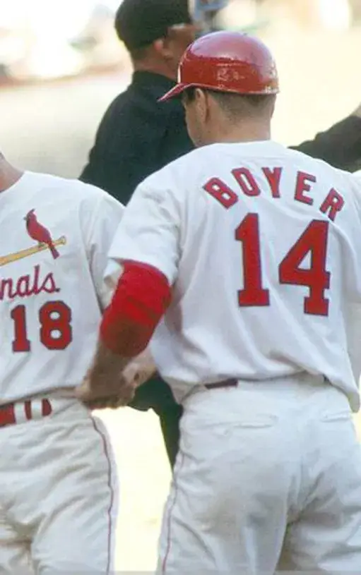 KEN BOYER St. Louis Cardinals 1964 Majestic Cooperstown Throwback Home Baseball Jersey 
