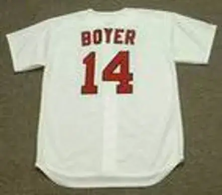 KEN BOYER St. Louis Cardinals 1964 Majestic Cooperstown Throwback Home Baseball Jersey 