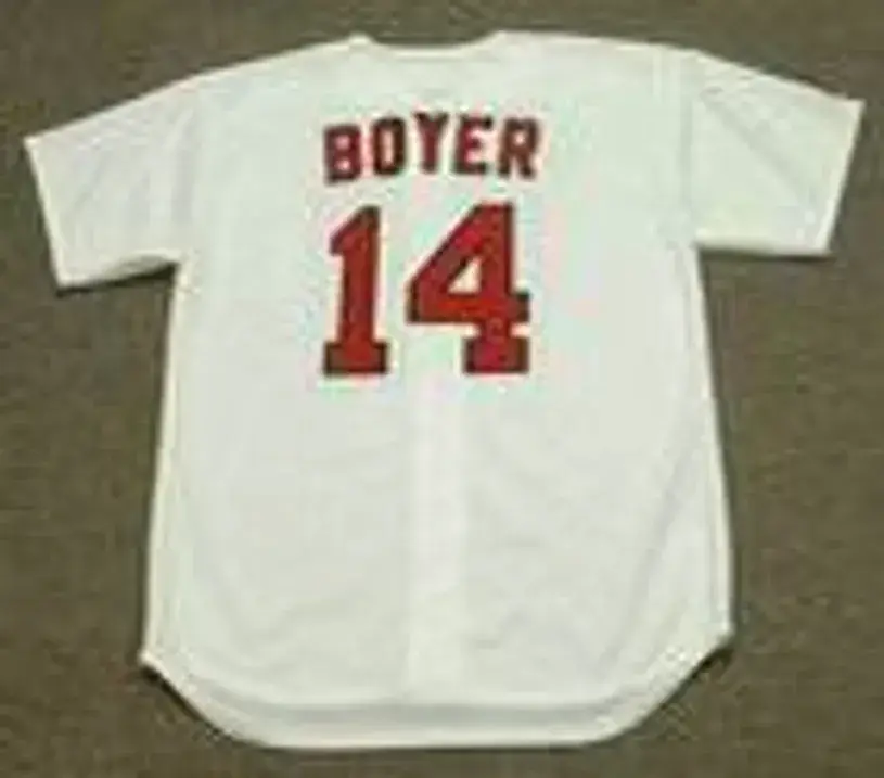 KEN BOYER St. Louis Cardinals 1964 Majestic Cooperstown Throwback Home Baseball Jersey 