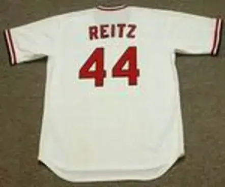 KEN REITZ St. Louis Cardinals 1975 Majestic Cooperstown Home Baseball Jersey 