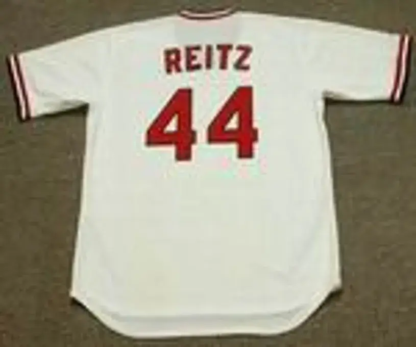 KEN REITZ St. Louis Cardinals 1975 Majestic Cooperstown Home Baseball Jersey 