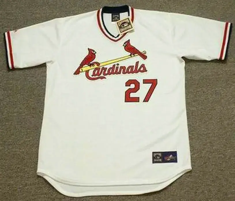 LONNIE SMITH St. Louis Cardinals 1982 Majestic Cooperstown Home Baseball Jersey