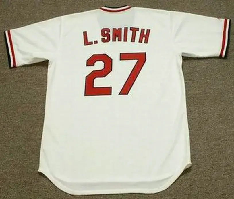LONNIE SMITH St. Louis Cardinals 1982 Majestic Cooperstown Home Baseball Jersey 