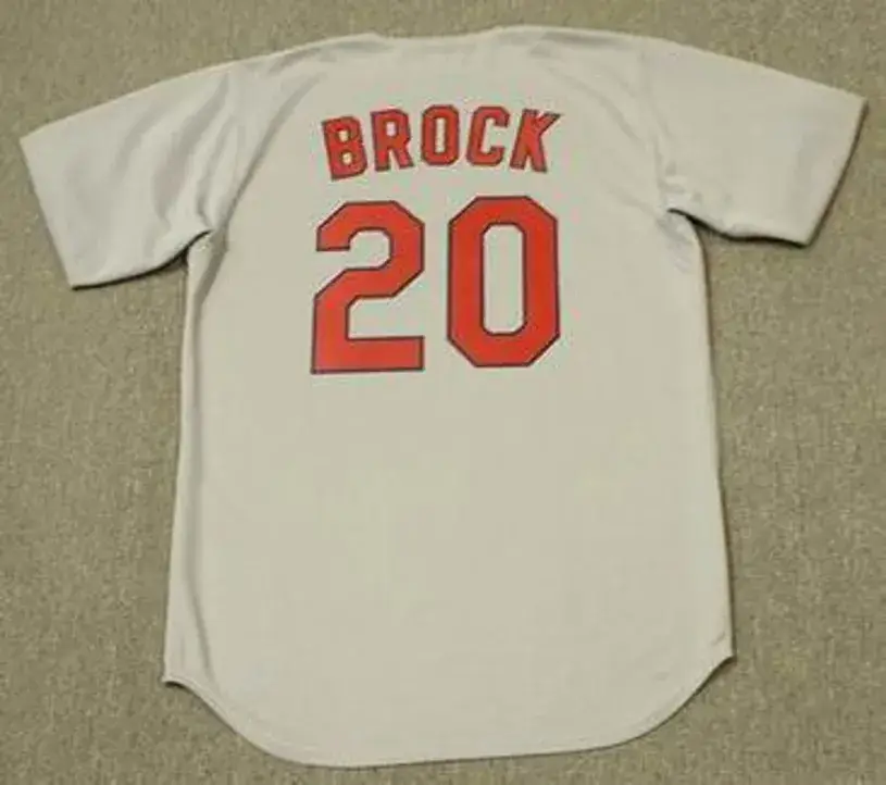 LOU BROCK St. Louis Cardinals 1967 Majestic Cooperstown Throwback Away Jersey 