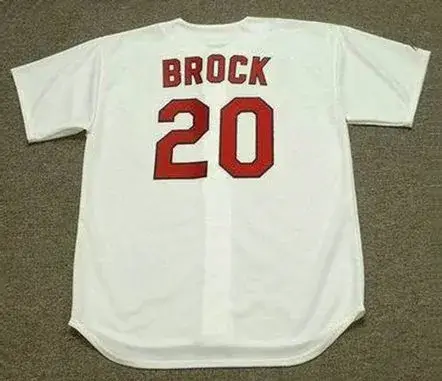 LOU BROCK St. Louis Cardinals 1967 Majestic Cooperstown Throwback Home Baseball Jersey 