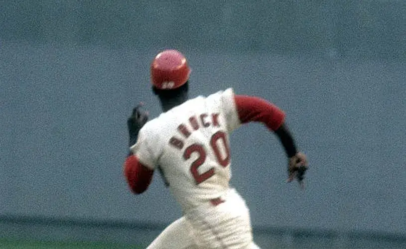 LOU BROCK St. Louis Cardinals 1967 Majestic Cooperstown Throwback Home Baseball Jersey 
