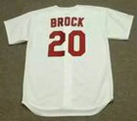 LOU BROCK St. Louis Cardinals 1967 Majestic Cooperstown Throwback Home Baseball Jersey 