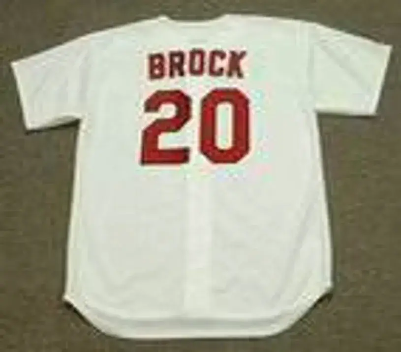 LOU BROCK St. Louis Cardinals 1967 Majestic Cooperstown Throwback Home Baseball Jersey 