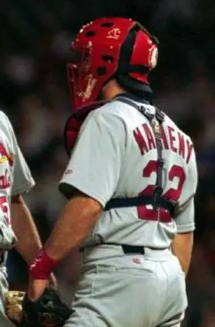 MIKE MATHENY St. Louis Cardinals 2000 Majestic Cooperstown Throwback Away Jersey 