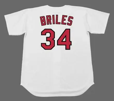 NELSON BRILES St. Louis Cardinals 1967 Majestic Cooperstown Home Baseball Jersey 