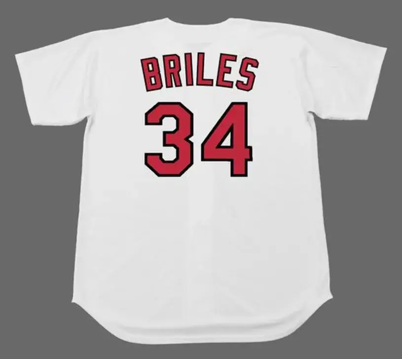 NELSON BRILES St. Louis Cardinals 1967 Majestic Cooperstown Home Baseball Jersey 