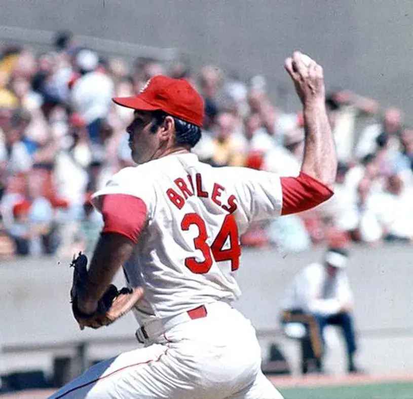 NELSON BRILES St. Louis Cardinals 1967 Majestic Cooperstown Home Baseball Jersey 