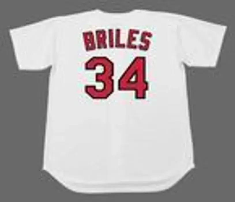NELSON BRILES St. Louis Cardinals 1967 Majestic Cooperstown Home Baseball Jersey 